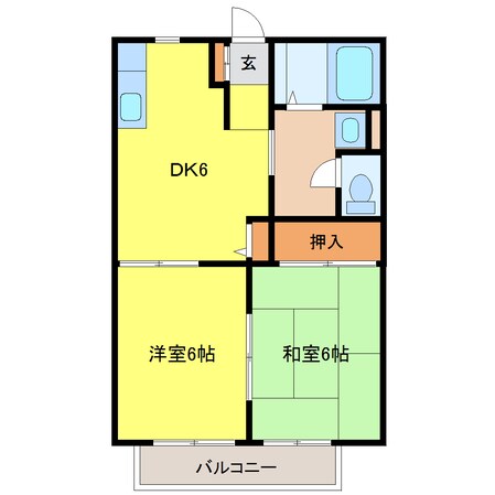 富田 徒歩10分 1階の物件間取画像